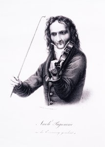 Retrato de Niccolò Paganini, violinista italiano de Karl Joseph Begas